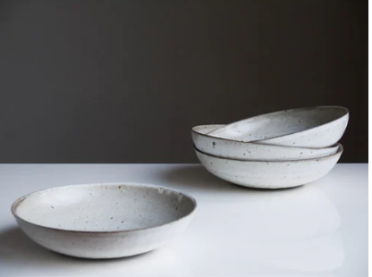 Ceramic Pasta Bowl - White Speckle