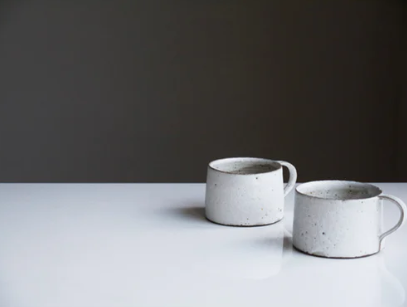 Ceramic Coffee Cup - White Speckle